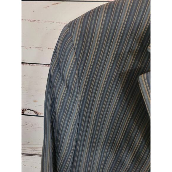 Jack Victor Prossimo Gray Striped 3-Button Formal Career Sport Coat Mens 44L - Picture 10 of 16